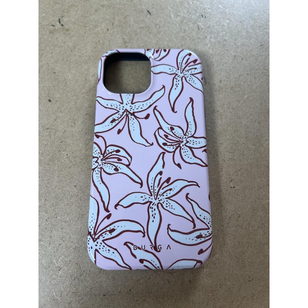 BURGA Dual-Layer Phone Case For Apple Pink Floral Polycarbonate With Pouch - Picture 3 of 7